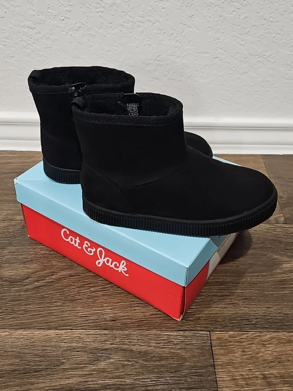 Cat & Jack Black Faux Suede Short Boots